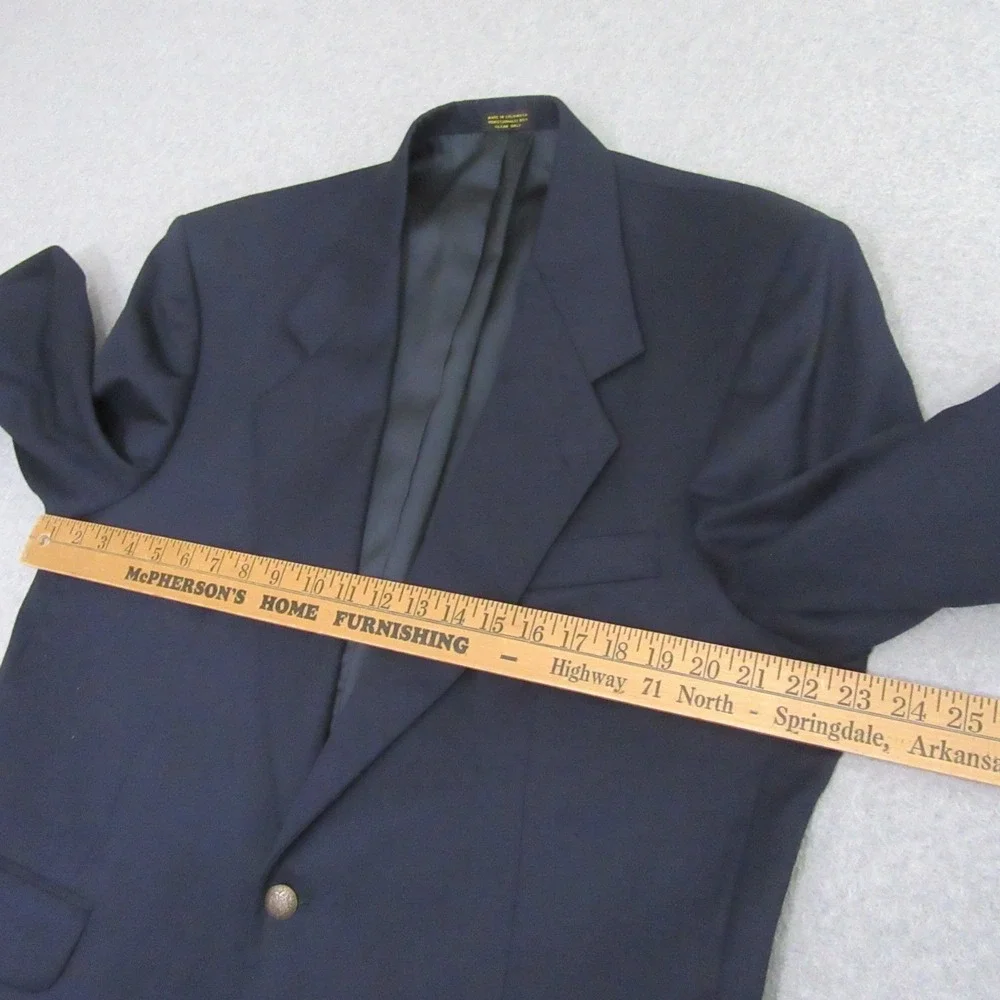 Oscar De La Renta Mens Classic Blue‎ Blazer 42S 100% Wool Sport Coat Ventless